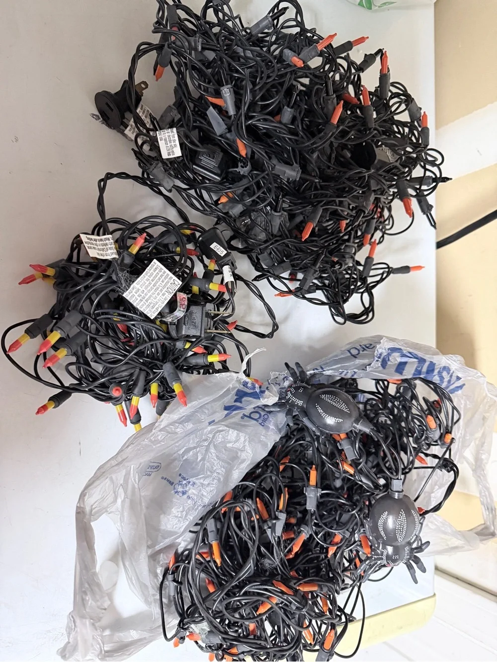 String of Black Holiday/Party Orange Lights Halloween